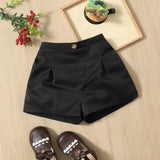 Shorts Plissados Com Dobras Para Bebê Menina