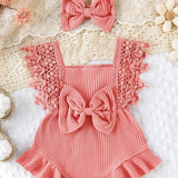 Conjunto Macacão com Faixa para Bebê Menina